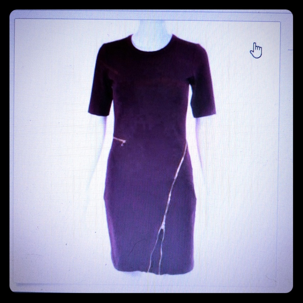YOANA BARASCHI Burgundy Red BODYCON ZIP DRESS 6
